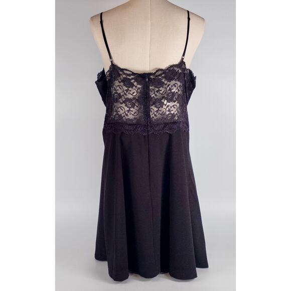 NWT Black Lace Dress Spaghetti Straps XL Fit & Flare Whimsigoth Y2K Sexy Gothic - Picture 4 of 7